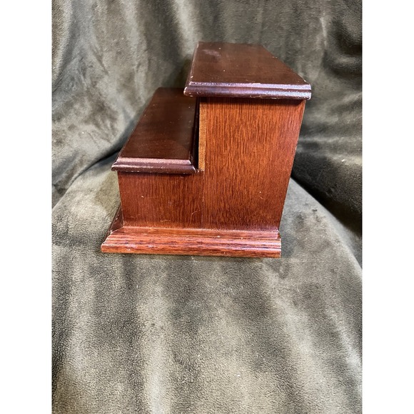 Wooden Desk Organizer Trinket Jewelry Letter Box 9" x 5" x 5.5" (1973) - Picture 11 of 12